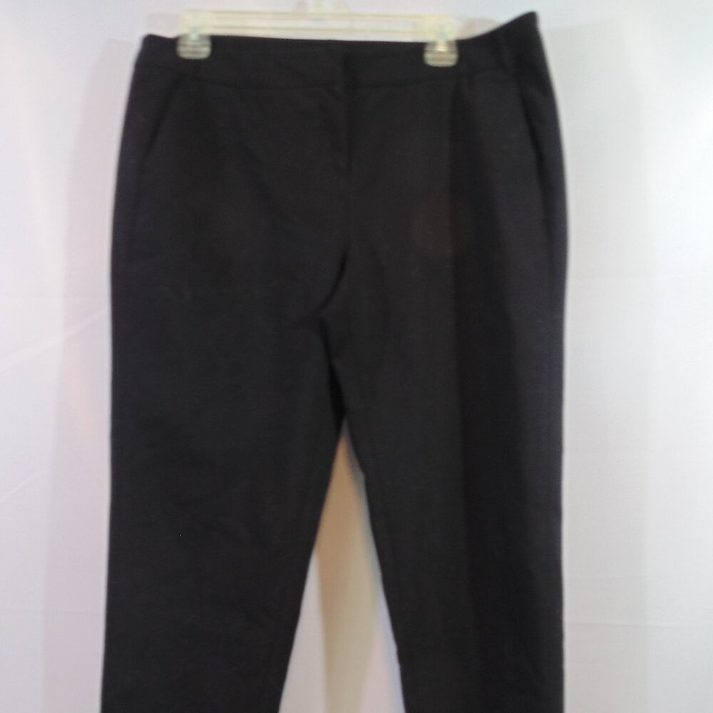 Amanda + Chelsea Ankle Pants Womens 14 Black Cotton Chinos Pockets Straight Leg